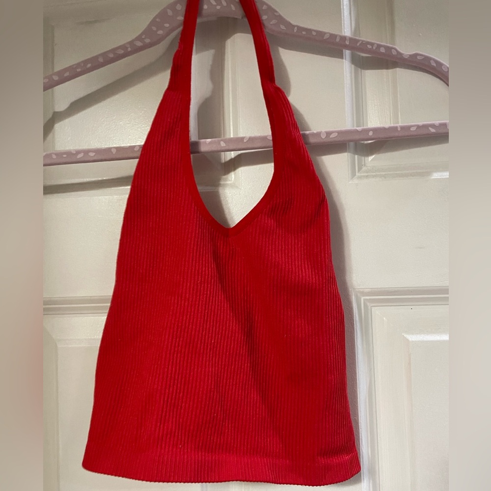 Saucy Red Halter Crop!